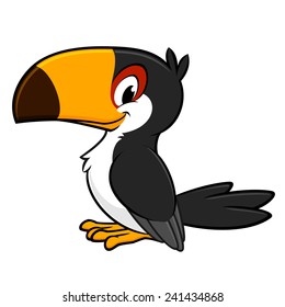 Vector illustration of a smiling toucan for design element