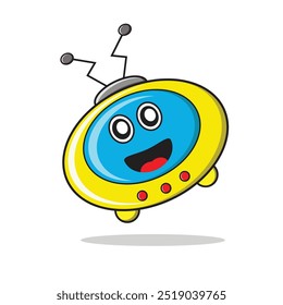 Ilustração vetorial de um desenho animado de OVNIs