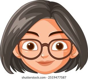 Vector illustration of a smiling woman