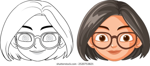 Vector illustration of a smiling woman