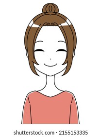 Vector illustration of smiling woman icon