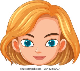 Vector illustration of a smiling woman's face