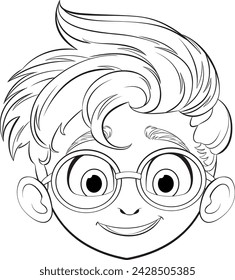 Vector illustration of a smiling young boy.