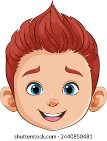 Vector illustration of a smiling young boy