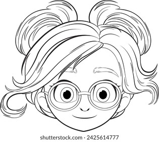 Vector illustration of a smiling young girl.