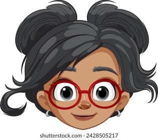 Vector illustration of a smiling young girl