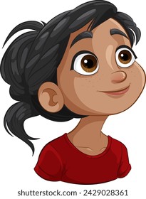 Vector illustration of a smiling young girl