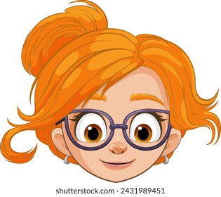 Vector illustration of a smiling young girl