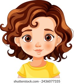 Vector illustration of a smiling young girl.