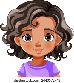 Vector illustration of a smiling young girl.