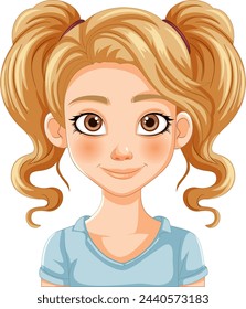Vector illustration of a smiling young girl