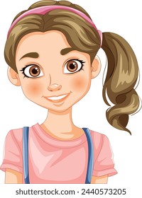 Vector illustration of a smiling young girl