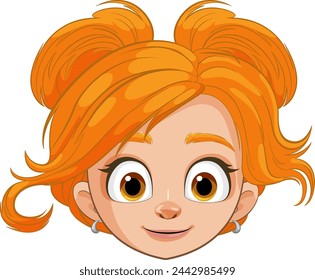 Vector illustration of a smiling young girl