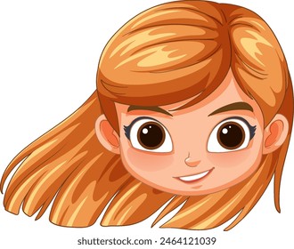 Vector illustration of a smiling young girl