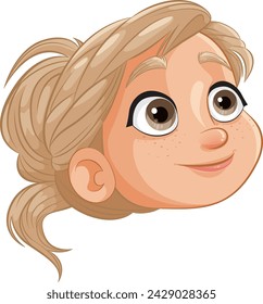 Vector illustration of a smiling young girl's face