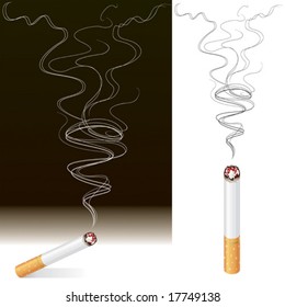Vector illustration of Smoke and Cigarette design.