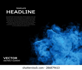 Vector illustration of smoke elements on black. Use it as a background in your design projects.