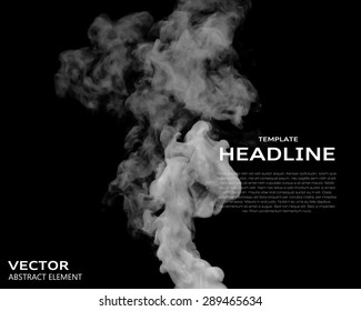 Vector illustration of smoke elements on black. Use it as a background in your design projects.