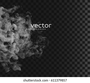 Vector illustration of smoke. Isolated transparent special effect.