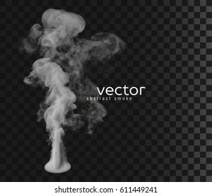 Vector illustration of smoke. Isolated transparent special effect.