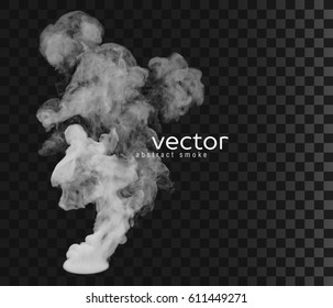 Vector illustration of smoke. Isolated transparent special effect.