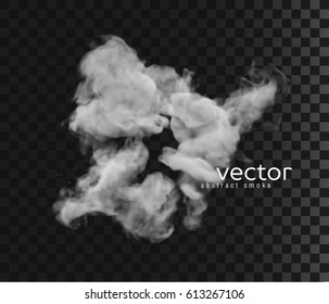 Vector illustration of smoke. Isolated transparent special effect.