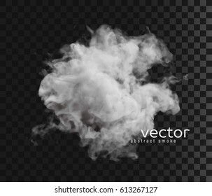 Vector illustration of smoke. Isolated transparent special effect.