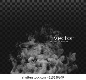 Vector illustration of smoke. Isolated transparent special effect.