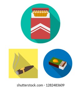 Vector illustration of smoke and no icon. Collection of smoke and stop vector icon for stock.