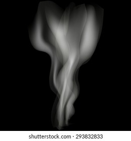 Vector illustration of smoke on a black background. Eps 10.