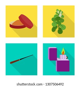 Vector illustration of smoke and statistics logo. Set of smoke and stop stock vector illustration.