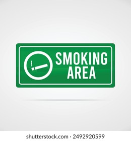 Vector illustration of "Smoking area" Information signboard