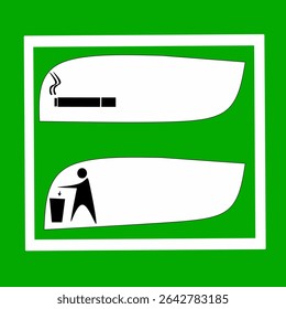 Ilustración vectorial del área de fumar y mantener el signo limpio
