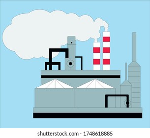 The vector illustration of smoking factory 