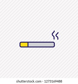 Vector illustration of smoking icon colored line. Beautiful tourism element also can be used as cigarette icon element.