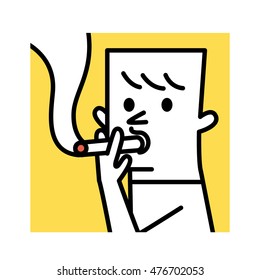 Vector illustration - Smoking man