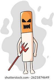 Vector Illustration Smoking Monster Illustration - Visual Representation of the Dangers of Smoking
