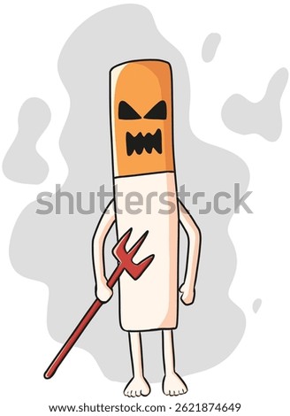 Vector Illustration Smoking Monster Illustration - Visual Representation of the Dangers of Smoking