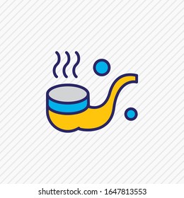Vector illustration of smoking pipe icon colored line. Beautiful sea element also can be used as tobacco icon element.
