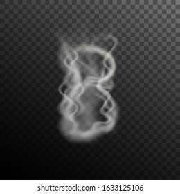 Vector illustration. Smoky letter B. Element of the foggy alphabet. Smoke effect design.