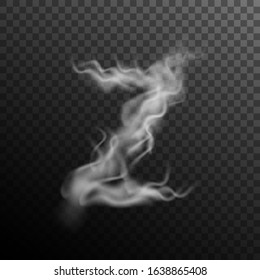 Vector illustration. Smoky letter Z. Element of the foggy alphabet. Smoke effect design.