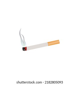 vector illustration of a smoky lit cigarette