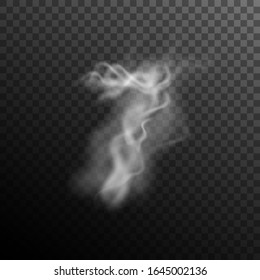 Vector illustration. Smoky number Seven. Element of the foggy symbols. Smoke effect design.