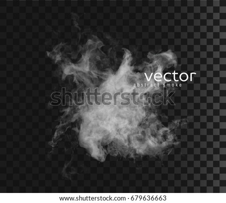 Vector illustration of smoky shape. Isolated transparent special effect.
