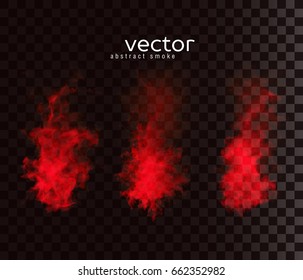 Vector illustration of smoky shapes. Isolated transparent special effect.