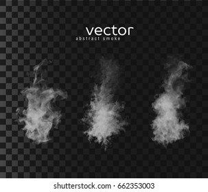 Vector illustration of smoky shapes. Isolated transparent special effect.