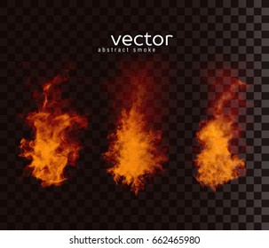 Vector illustration of smoky shapes. Isolated transparent special effect.