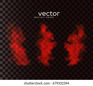 Vector illustration of smoky shapes. Isolated transparent special effect.