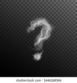 Vector illustration. Smoky Syntax Character Question Mark. Element of the foggy alphabet. Smoke effect design.