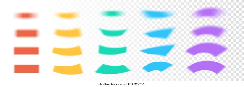 Vector illustration. Smooth brush strokes. Blue, red, yellow, green, violet color. Simple shape. Graphic design elements for poster, cover, brochure, business or gift card, flyer, voucher, leaflet.